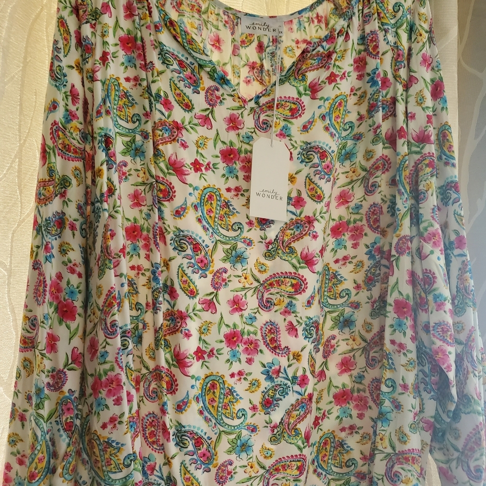 Pink and Red Floral Relaxed Blouse